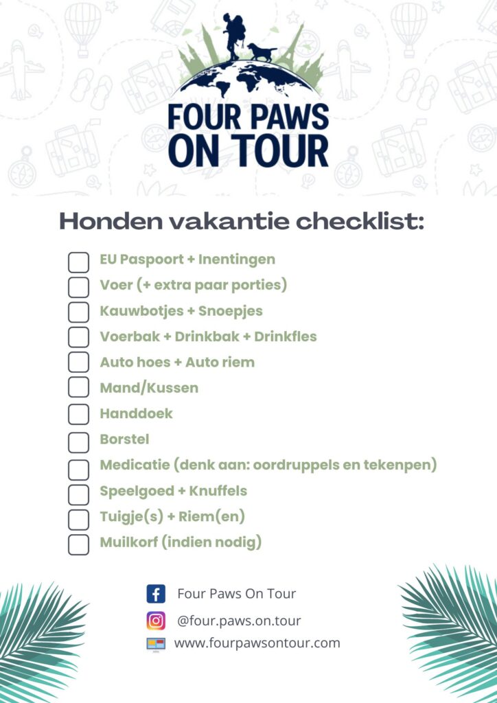 Honden Vakantie Checklist 1